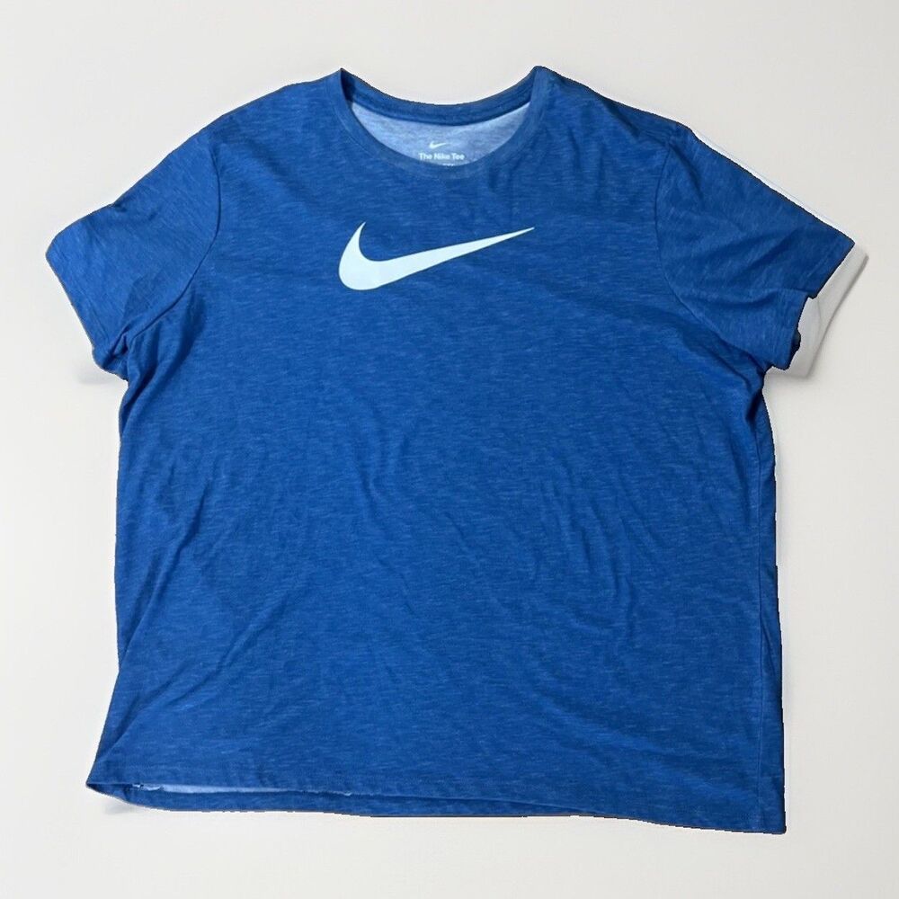 Nike Dri-Fit Ultra Soft Touch Blue Short Sleeve T-Shirt Logo Men's XXL 2XL